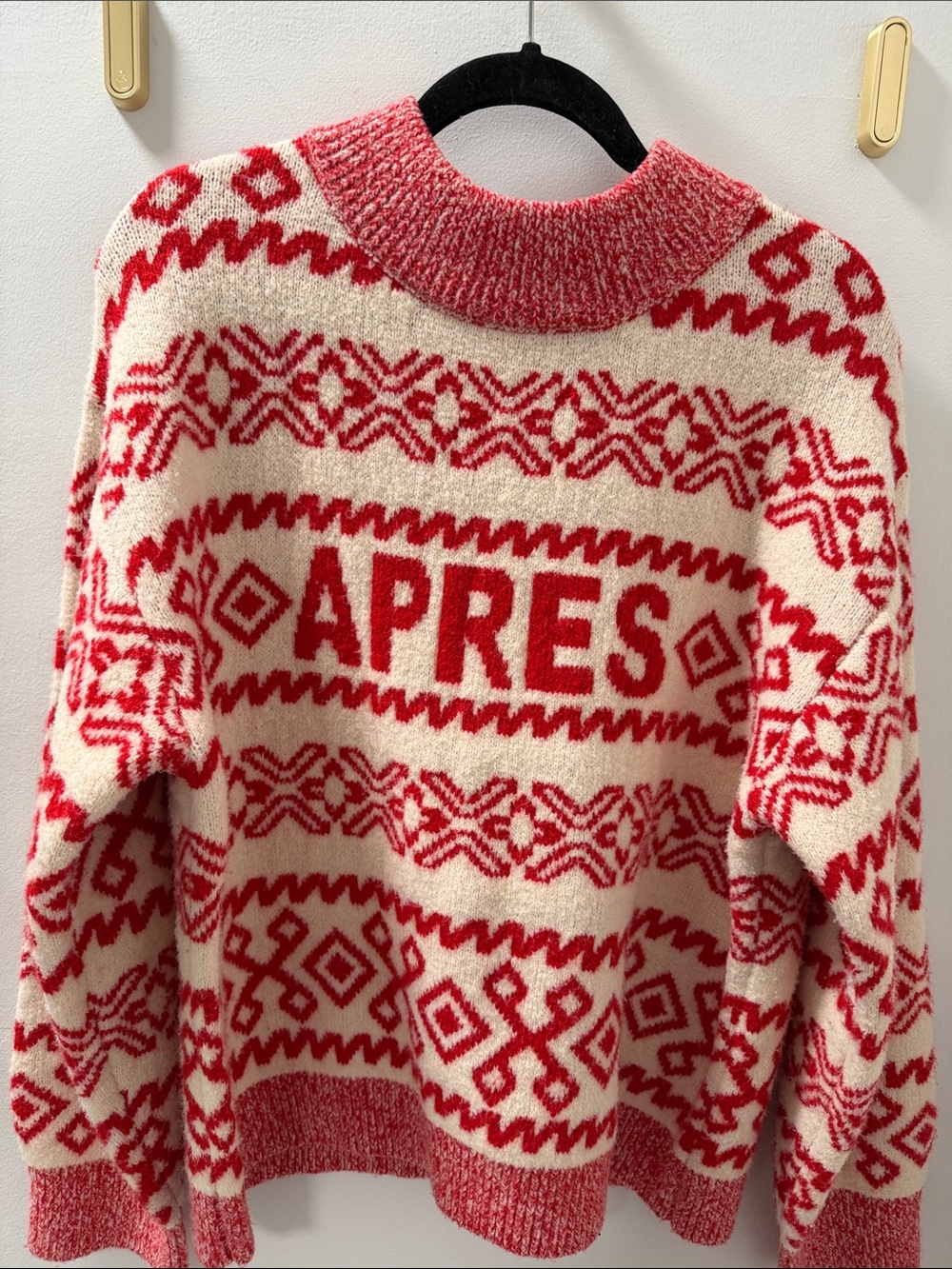 a new day Red and Cream Fair Isle Knit Sweater
